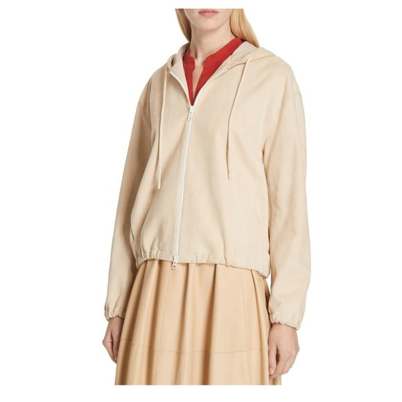 NWT Vince Suede Zip Hooded Jacket | Luxury Casual Outerwear - Picture 5 of 15